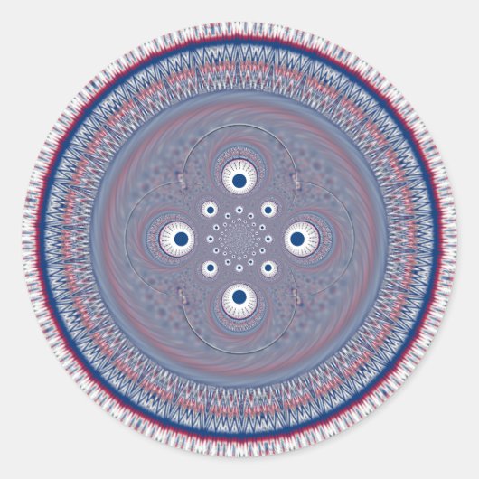 Radialdesign Art Print Runder Aufkleber (Vorderseite)