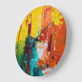 Radiale Abstrakte Acrylmauerkunst Große Wanduhr (Winkel)