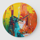 Radiale Abstrakte Acrylmauerkunst Große Wanduhr (Vorderseite)