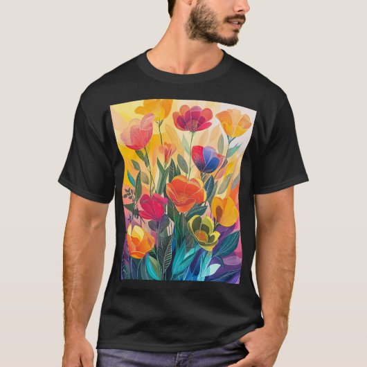 Radiale Blume T-Shirt (Vorderseite)