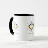 Radiale Liebe Herz mit Strahlen Tasse (Vorderseite Links)