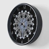 Radiale Motor-Wandklemme mit schwarzem Hintergrund Uhr (Winkel)