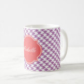 Radiale Orchid-Hahnentrittmuster-Monogramm-Tasse Kaffeetasse (VorderseiteRechts)