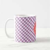 Radiale Orchid-Hahnentrittmuster-Monogramm-Tasse Kaffeetasse (Links)