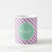 Radiale Orchid-Hahnentrittmuster-Monogramm-Tasse Kaffeetasse (Mittel)