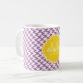 Radiale Orchid-Hahnentrittmuster-Monogramm-Tasse Kaffeetasse (Vorderseite Links)