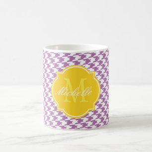 Radiale Orchid-Hahnentrittmuster-Monogramm-Tasse Kaffeetasse