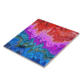 "Radiale Reflektion" Farbenfrohe Abstrakte Kunst Fliese (Seite)