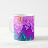 "Radiale Reflektion" Farbenfrohe Abstrakte Kunst Kaffeetasse (Vorderseite Links)