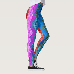"Radiale Reflektion" Farbenfrohe Abstrakte Kunst Leggings