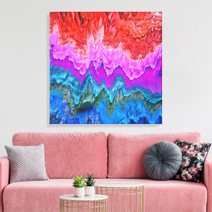"Radiale Reflektion" Farbenfrohe Abstrakte Kunst Leinwanddruck