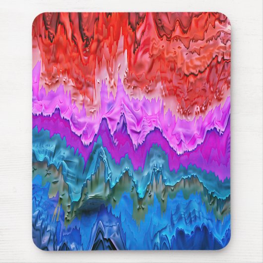 "Radiale Reflektion" Farbenfrohe Abstrakte Kunst Mousepad (Vorne)