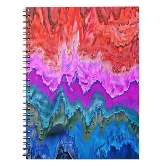 "Radiale Reflektion" Farbenfrohe Abstrakte Kunst Notizblock (Vorderseite)