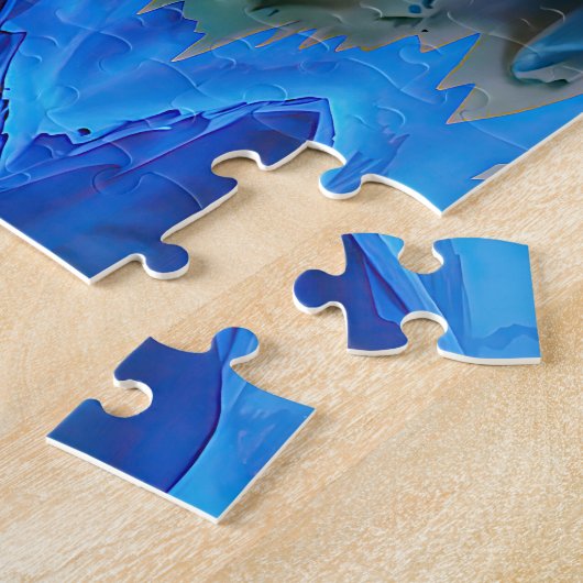 "Radiale Reflektion" Farbenfrohe Abstrakte Kunst Puzzle (Seite)