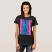 "Radiale Reflektion" Farbenfrohe Abstrakte Kunst T-Shirt (Vorne ganz)