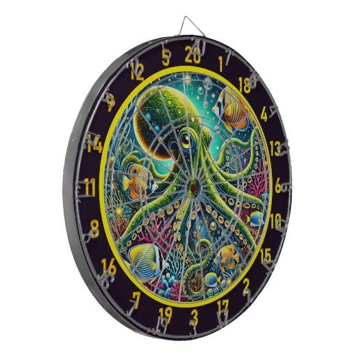 Radiale Riffe Octopus Dartboard Dartscheibe (Vorderseite Links)