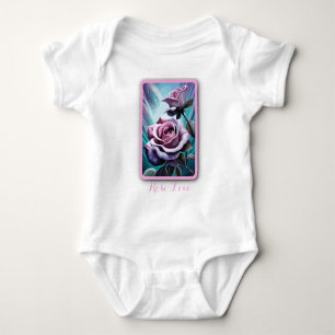 Radiale Rose: Perfekt rosa und Lila Petalen Baby Strampler