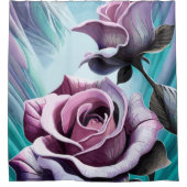 Radiale Rose: Perfekt rosa und Lila Petalen Duschvorhang (Vorderseite)