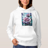 Radiale Rose: Perfekt rosa und Lila Petalen Hoodie (Vorderseite)
