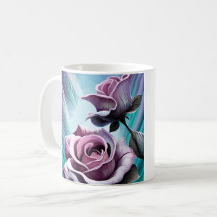 Radiale Rose: Perfekt rosa und Lila Petalen Kaffeetasse