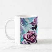 Radiale Rose: Perfekt rosa und Lila Petalen Kaffeetasse (Links)