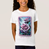 Radiale Rose: Perfekt rosa und Lila Petalen T-Shirt (Vorderseite)