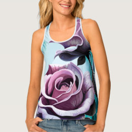 Radiale Rose: Perfekt rosa und Lila Petalen Tanktop