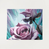 Radiale Rose: Perfekt rosa und Lila Petalen Wandteppich (Vorderseite (Horizontal))