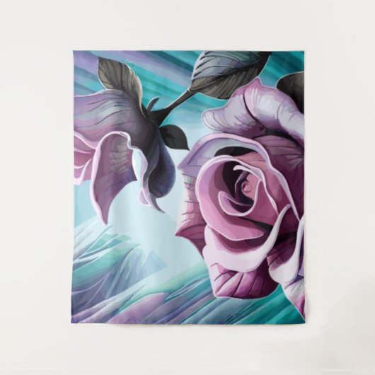 Radiale Rose: Perfekt rosa und Lila Petalen Wandteppich (Vorderseite)