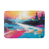 Radiale Ruhe: Abstrakte Spiegelungen der Sonnenunt Badematte (Vorderseite)