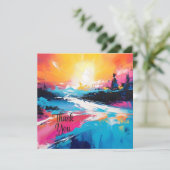 Radiale Ruhe: Abstrakte Spiegelungen der Sonnenunt Einladung (Stehend Vorderseite)