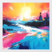 Radiale Ruhe: Abstrakte Spiegelungen der Sonnenunt Fensteraufkleber (Blatt)