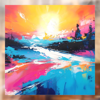 Radiale Ruhe: Abstrakte Spiegelungen der Sonnenunt Fensteraufkleber