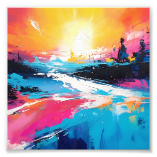 Radiale Ruhe: Abstrakte Spiegelungen der Sonnenunt Fotodruck