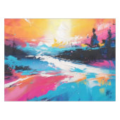 Radiale Ruhe: Abstrakte Spiegelungen der Sonnenunt Tischdecke (Vorderseite (Horizontal))