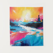 Radiale Ruhe: Abstrakte Spiegelungen der Sonnenunt Wandteppich (Vorderseite)