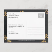 Radiale Schneeflocken Urlaubskarte Postkarte (Rückseite)