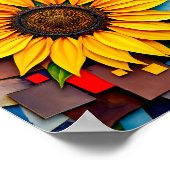 Radiale Sonnenblume im modernen Abstrakten Stil Poster (Ecke)