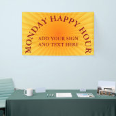 Radiale Strahlen - orange gelb + Ihre Ideen Banner (Messeveranstaltung)