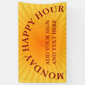 Radiale Strahlen - orange gelb + Ihre Ideen Banner (Vertikal)