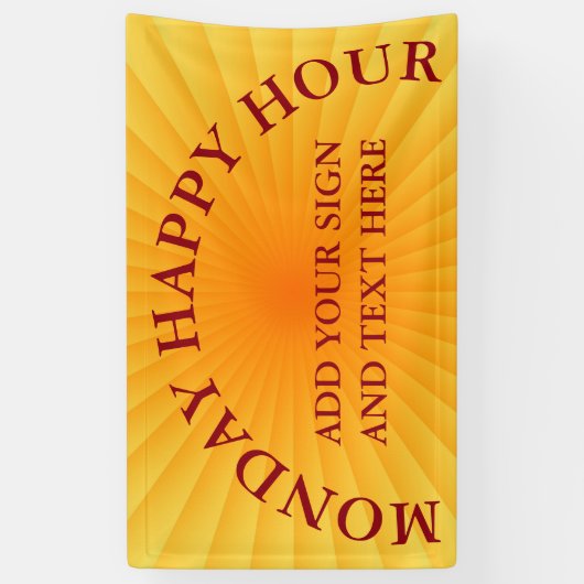 Radiale Strahlen - orange gelb + Ihre Ideen Banner (Vertikal)