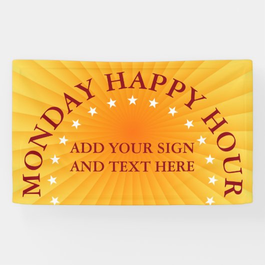 Radiale Strahlen - orange gelb + Ihre Ideen Banner (Horizontal)