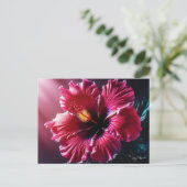 Radialer Hibiskus im Blut Postkarte (Stehend Vorderseite)