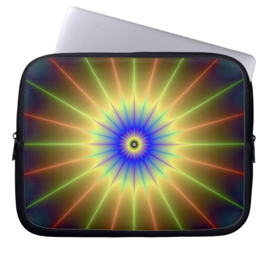 Radialer Star-Notebook-Sieb Laptopschutzhülle (Vorderseite)
