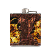 Radialer Steampunk 7 Wrapped Flask Flachmann (Rückseite)