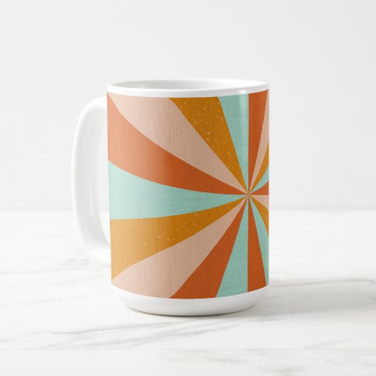 Radiales Design Tasse – Retro Burst Kaffeetasse (Vorderseite Links)