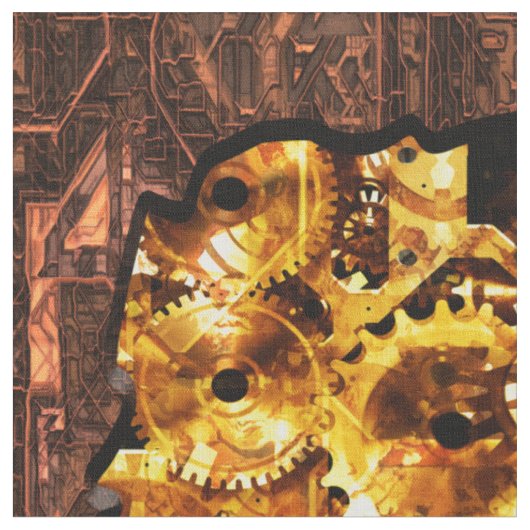 Radiales Steampunk 7 Custom Stoff (Nahaufnahme)