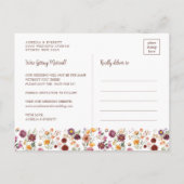 Radialfall-Wildblume Save the Date Ankündigungspostkarte (Rückseite)