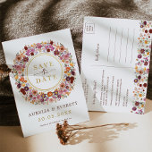 Radialfall-Wildblume Save the Date Ankündigungspostkarte