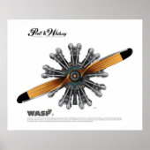 Radialflugzeug-Motor mit Prop Art Poster (Vorne)